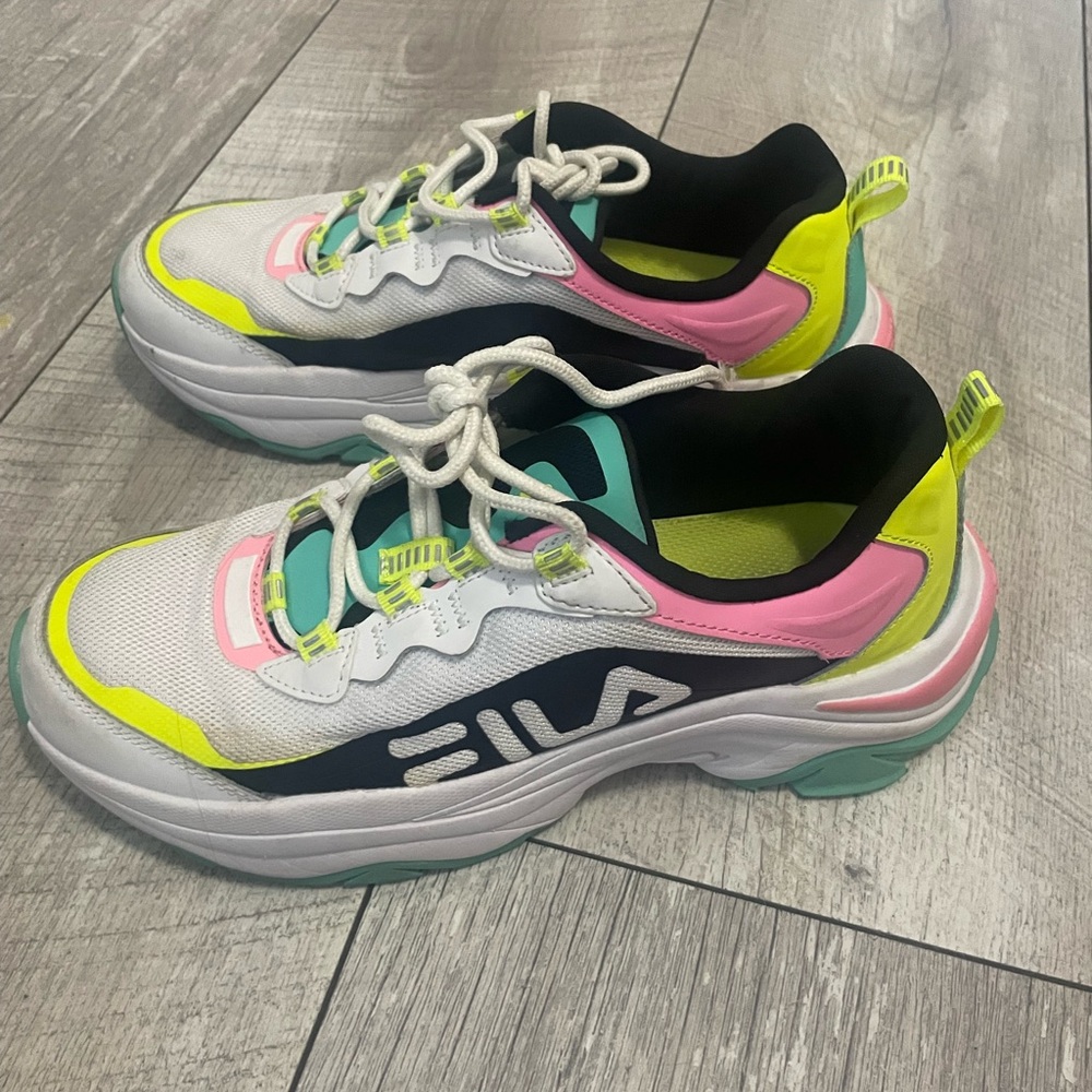 Fila Neon and Black Sneakers